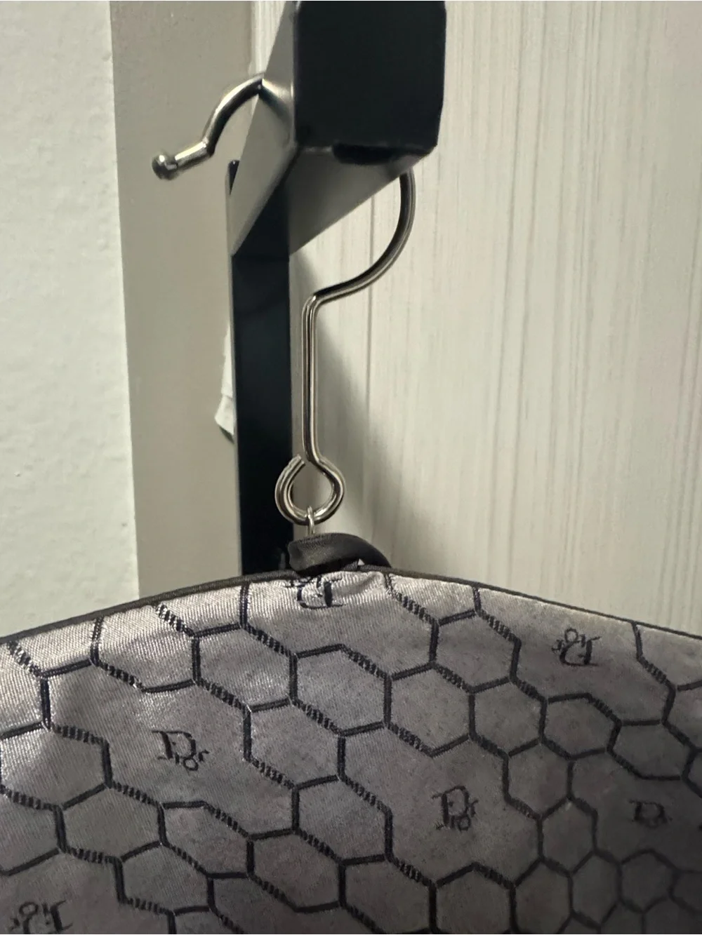 Dior Gray Hexagon Monogram Makeup/Jewelry organizer with Bow Tie Accent
